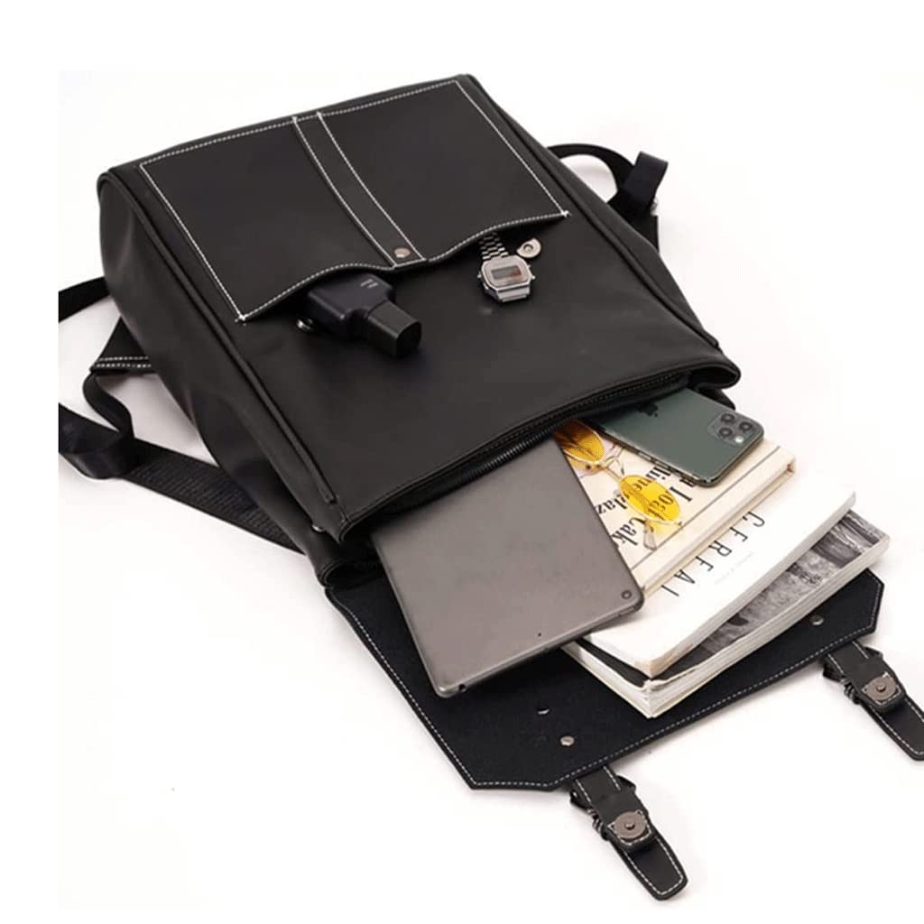 Mochila de Cuero Mochilas para Portátiles De Cuero PU De 14 Pulgadas Mochilas De Cuero De Gran Capacidad Mochila De Viaje Multifuncional Mochila De Hombro Alta Capacidad