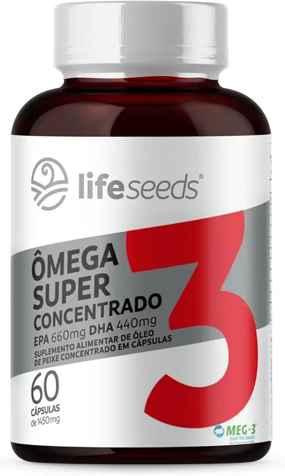 Ômega 3 Super Concentrado EPA 660mg DHA 440mg - Certificação Internacional MEG-3 – 60 Cápsulas