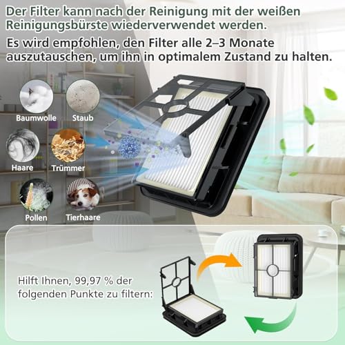 Zubehör für Bissell CrossWave 3-in-1 C3 Pro Nass Trockensauger 3555N, 3 Multi-Oberflächenbürsten 1868 + 2 Filter 1866 für Bissell CrossWave 17132 2225N 2582N 25821 2519 Staubsauger