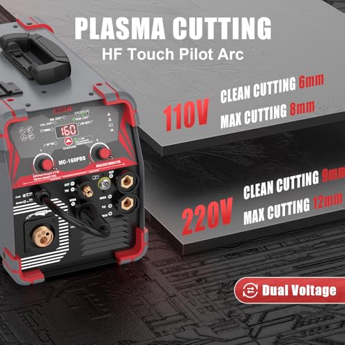 Image of AWT MIG Welding Machine,160A 5 in 1 Plasma Cutter Welder Combo HF TIG /Gas MIG /Flux MIG /Stick Welding,110 /220V Dual Voltage, Multi-Process Welder MIG88-160M