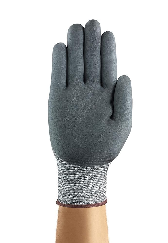 Ansell HyFlex 11-531 rękawice odporne na przecięcie, ochrona mechaniczna, wyjątkowa przyczepność, ultralekki styl, przemysłowa odzież robocza PPE, rozmiar M (12 par)