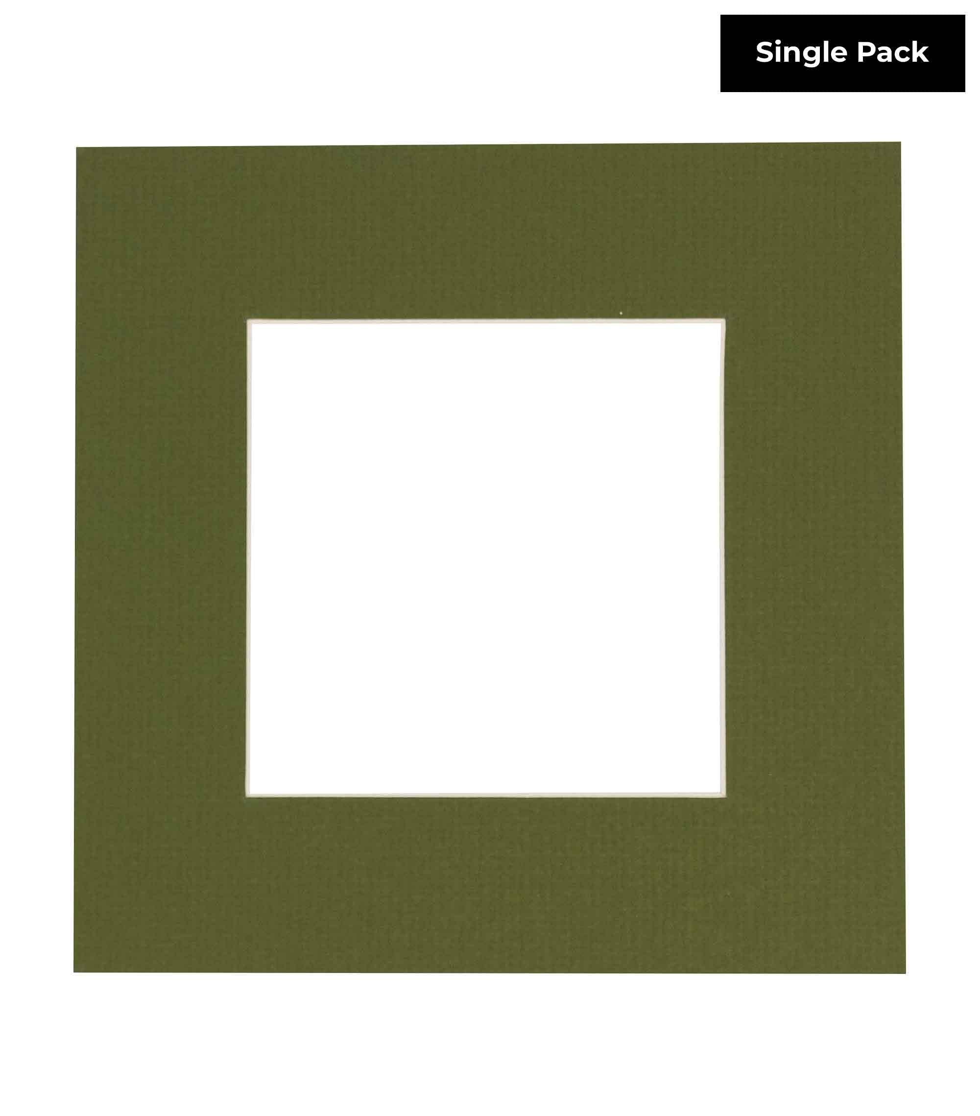 CountryArtHouse Dill Acid Free 16x16 Picture Frame Mats with White Core Bevel Cut for 12x12 Pictures - Fits 16x16 Frame - One Mat - with Bag & Backing