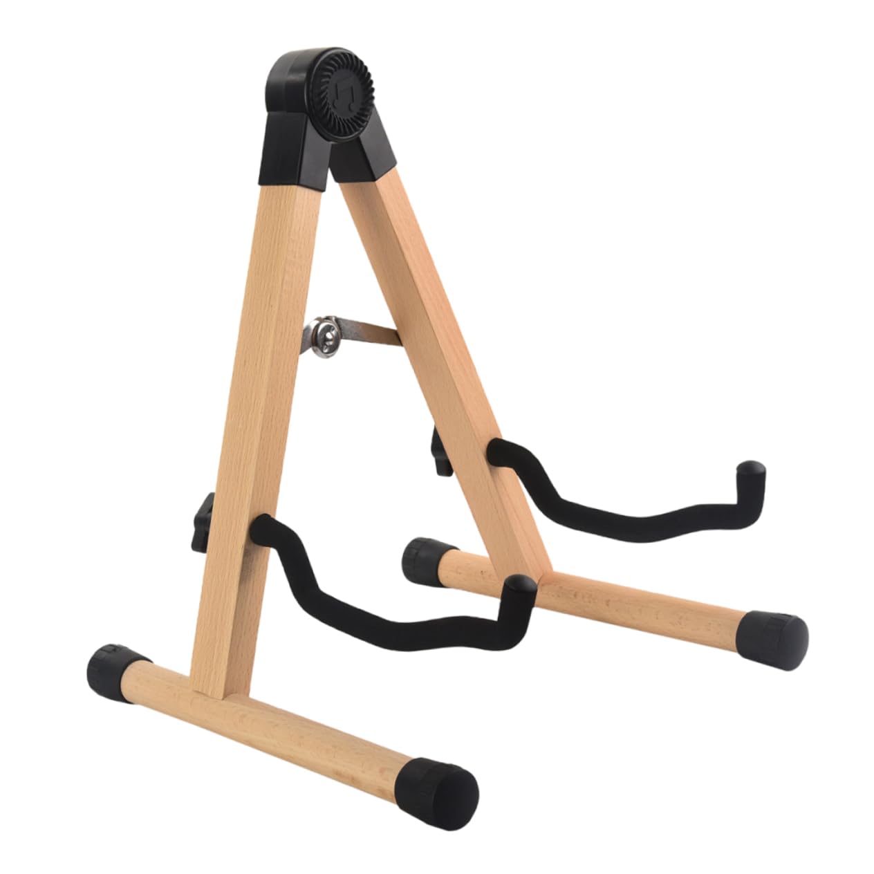 YARNOW Supporto per Chitarra da Terra Pieghevole in Legno Marrone | Telaio Stabile, per Bassi e Chitarre Acustiche, in Abs e Ferro, per Musicisti