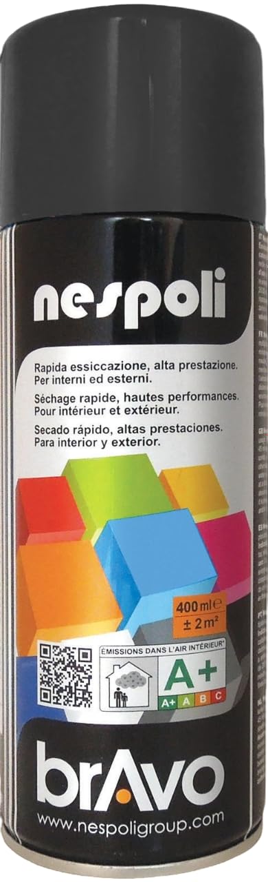 NESPOLI Aérosol peinture professionnelle noir mat 400 ml