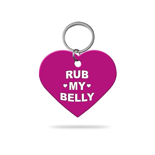 MACOS Engraved Personalised Heart Pet Tag for Dogs and Cats [Pink]
