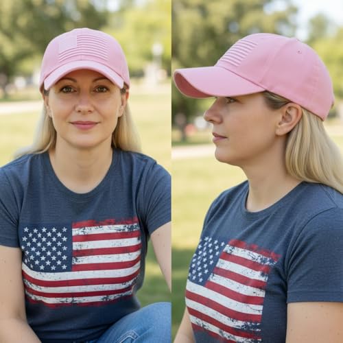 Image of USA Flag Hat American Flag Embroidered Patriotism On Display Comfortable Adjustable One Size Fits Most
