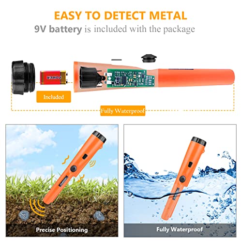 Metal Detector Pinpointer - Fully Waterproof Handheld Pin Pointer Wand, High Accuracy Professional Handheld Search Treasure Pinpointing Finder Probe Metal Detector Pinpointer - Fully Waterproof Handheld Pin Pointer Wand, High Accuracy Professional Handheld Search Treasure Pinpointing Finder Probe