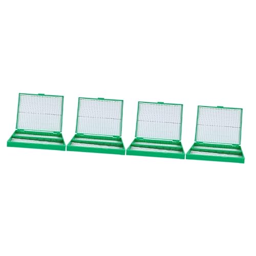 Mobestech 4pcs Slice Box Microscopio Slide Container Histología Diapositiva Microscopio Slide Holder Diapositivas Dispensador de Almacenamiento de