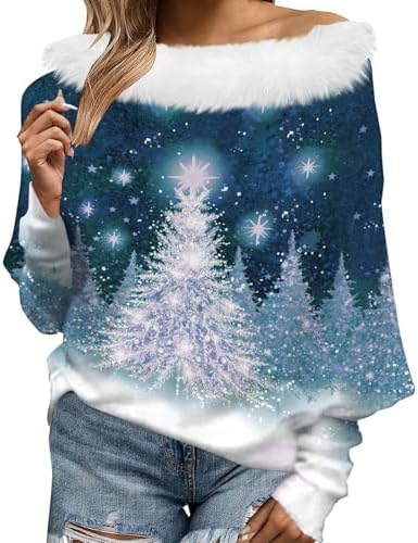 Crew Neck Sweatshirts Women,2024 Trendy Fashion Casual Graphic Long Sleeve Crewneck Loose Pullover Shirts Knitted Tops