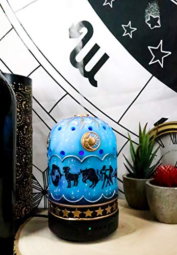 Difusor aromático eléctrico con signos zodiacales y luces LED miniatura 6