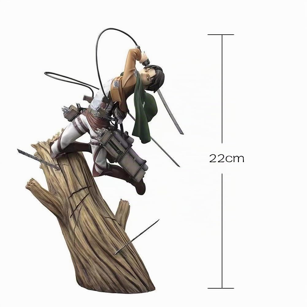 Angriffsriese Figur Statue, Levi Actionfigur Modell Kampf auf dem Baum, PVC Anime-Figur Handgefertigtes Spielzeug für Desktop-Dekor Jungen Mädchen Geschenke