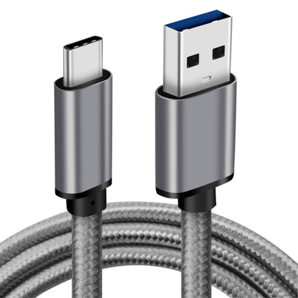 Type C Fast Charging USB A to USB C PIN Nylon Braided Charging Cable for Samsung Galaxy Note 9 S9 S8 Note 8, LG V30 G6 G5, Pixel (4 ft, Grey)