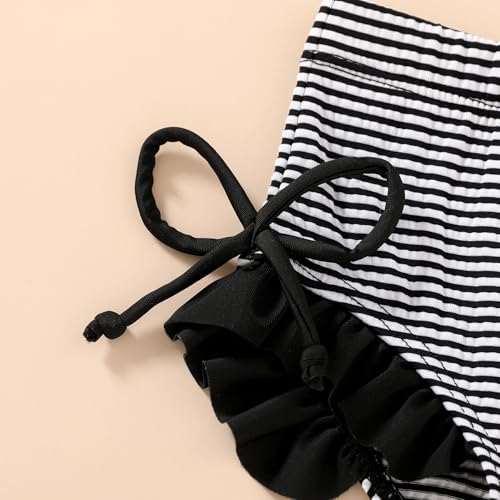 Image of HAPPYMA Baby Swimsuit Toddler Girl Bathing Suit Summer Stripe Bikini Set Beach Two Piece Swim Wear