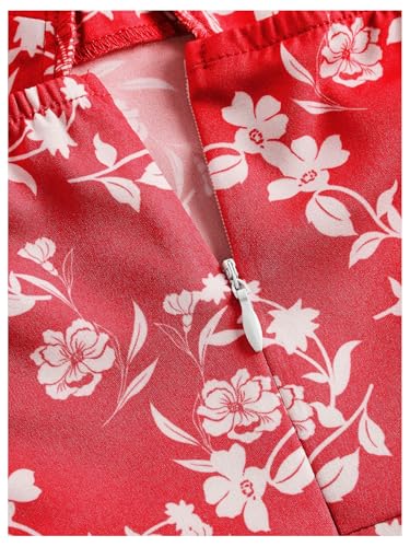 Image of SHENHE Women's Floral Bustier Corset Dress Tie Shoulder Smocked Flowy Boho Long Dress Sundress