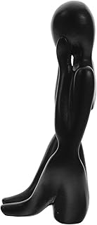 Cabilock Desk Decoration Modern Abstract Thinker Statue Decorative Figure for Desk Living Room and Office Stylish Home Office Decoration Black Polyresin Sculpture Decoration Office