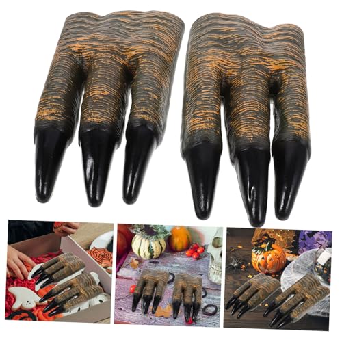 Yardwe 2pcs Realistic Dinosaur Gloves for Boys and Girls Lifelike Soft Puppets for Performance Parties and Imaginative Play2