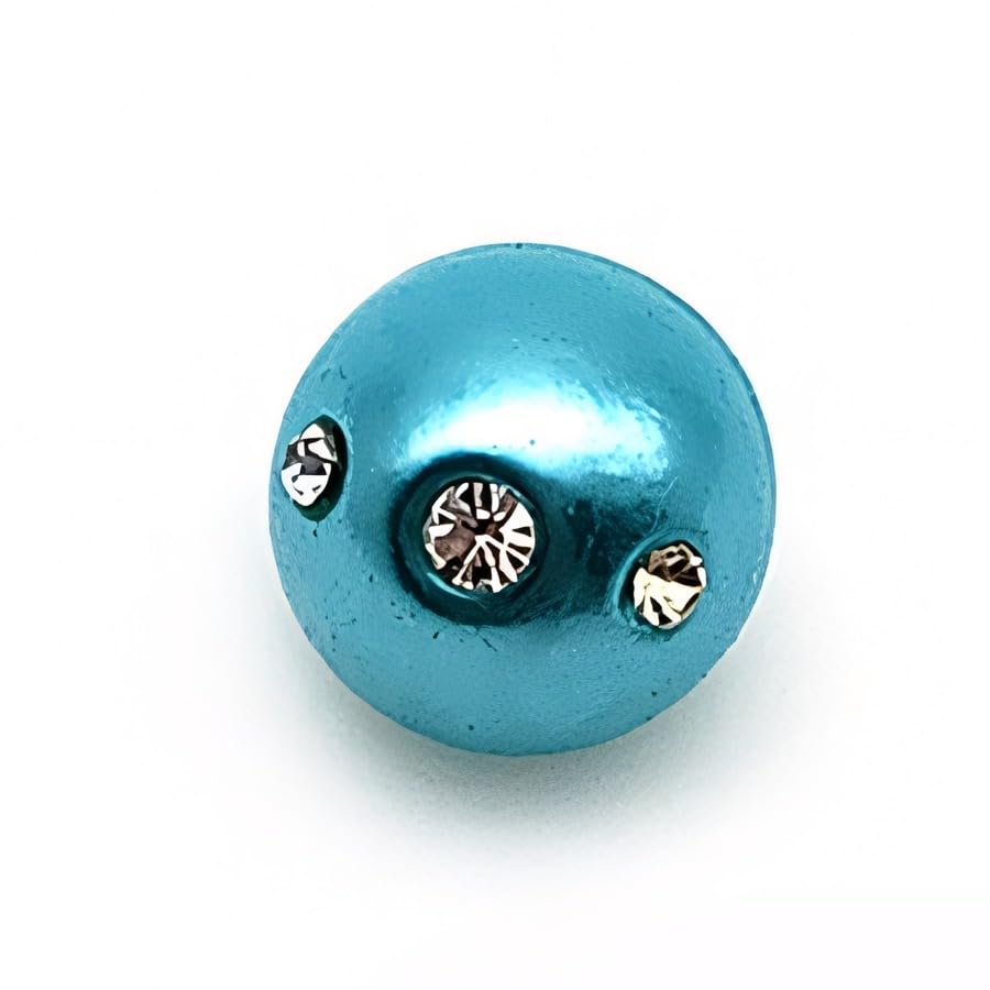 Guziki perłowe Guziki perłowe, 20 szt. 12 mm, małe, okrągłe, złote, do rękodzieła z żywicy, trzonkiem(Sky Blue)