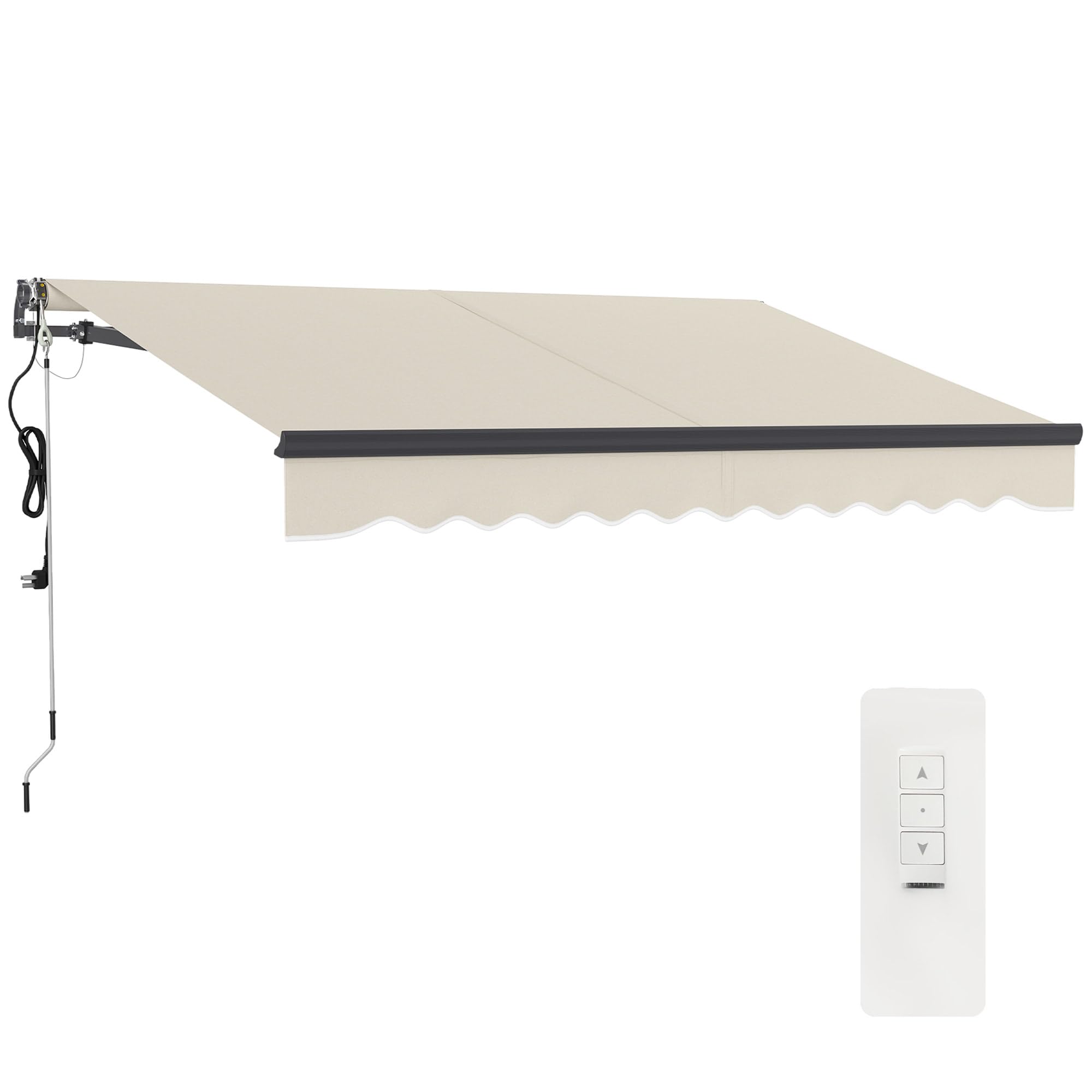 Outsunny 3 x 2.5m Electric Retractable Awning - Aluminium Frame Beige Cream