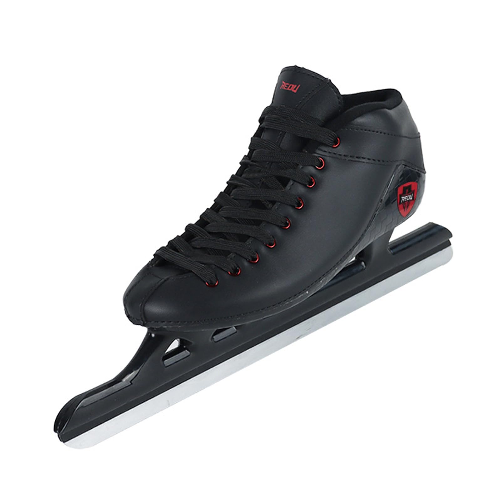 Patins à glace pour les patineurs débutants et intermédiaires Chaussures de patinage de vitesse Moulage monobloc Lacets bas Patinage sur piste courte professionnel masculin et féminin