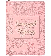 Christian Art Gifts Scripture Journal Pink Strength & Dignity Proverbs 31:25 Bible Verse Inspirat...