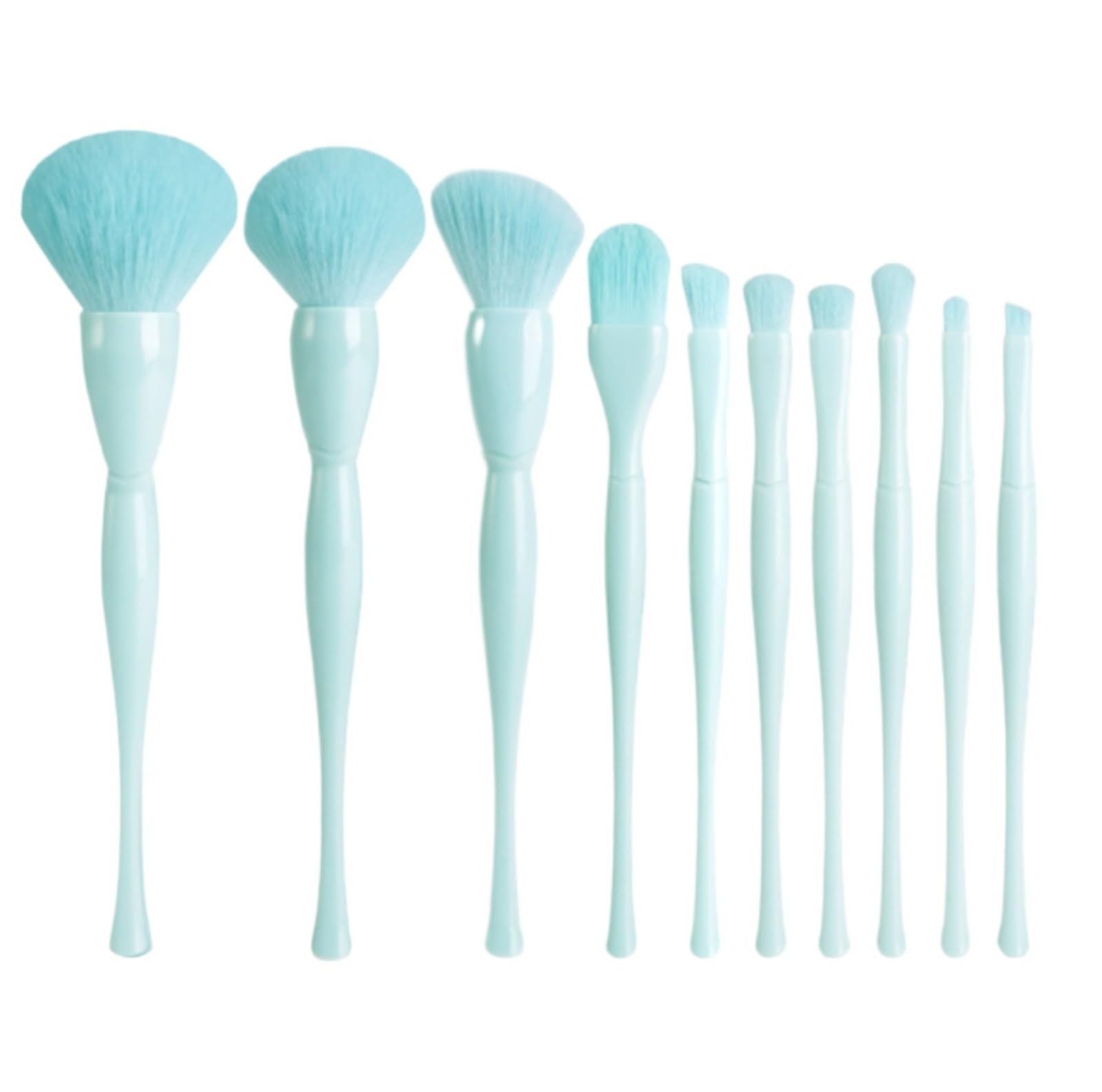 Set di Pennelli per Trucco Set Di Pennelli For Il Trucco 10 Setole Morbide For Ombretto, Eyeliner, Fard E Correttore Pennelli da Trucco per Occhi(Blue)
