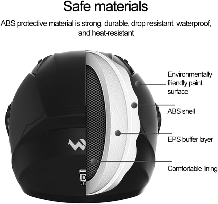 Miniatura 3 de WWJ Cascos de seguridad para bicicleta de equitación, casco de motocicleta para niños, con doble visera, aprobado por DOT