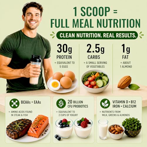 30g Organic Vegan Protein Powder Plant Based Meal Replacement 20 Billion Probiotics 0g - image 7