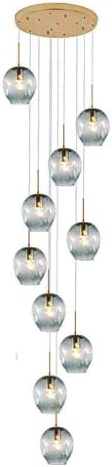 Lámpara Colgante de Techo con Forma de Gota de Lluvia y Globo de Vidrio soplado a Mano, 12 Luces, Altura Ajustable, Casquillo E27, Ideal para Comedor, Sala de Estar y Cocina. Longi