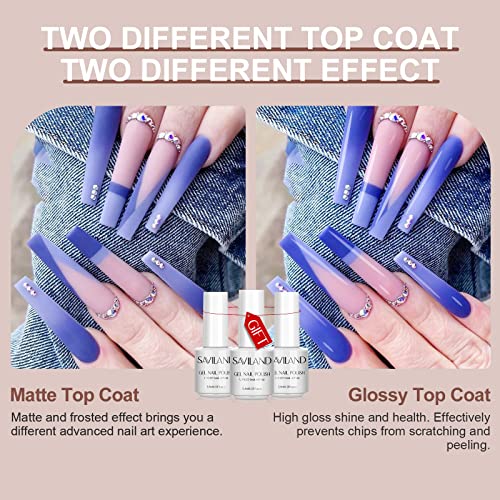 Image of SAVILAND 33PCS Gel Nail Polish Kit - 30 Colors Gel Polish Nail Art Set with Base Glossy & Matte Top Gel Manicure Starter Kit for Home DIY Nail Salon