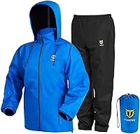 Vista 9 de Traje de lluvia TIDEWE, impermeable, transpirable, ligero, 2 piezas