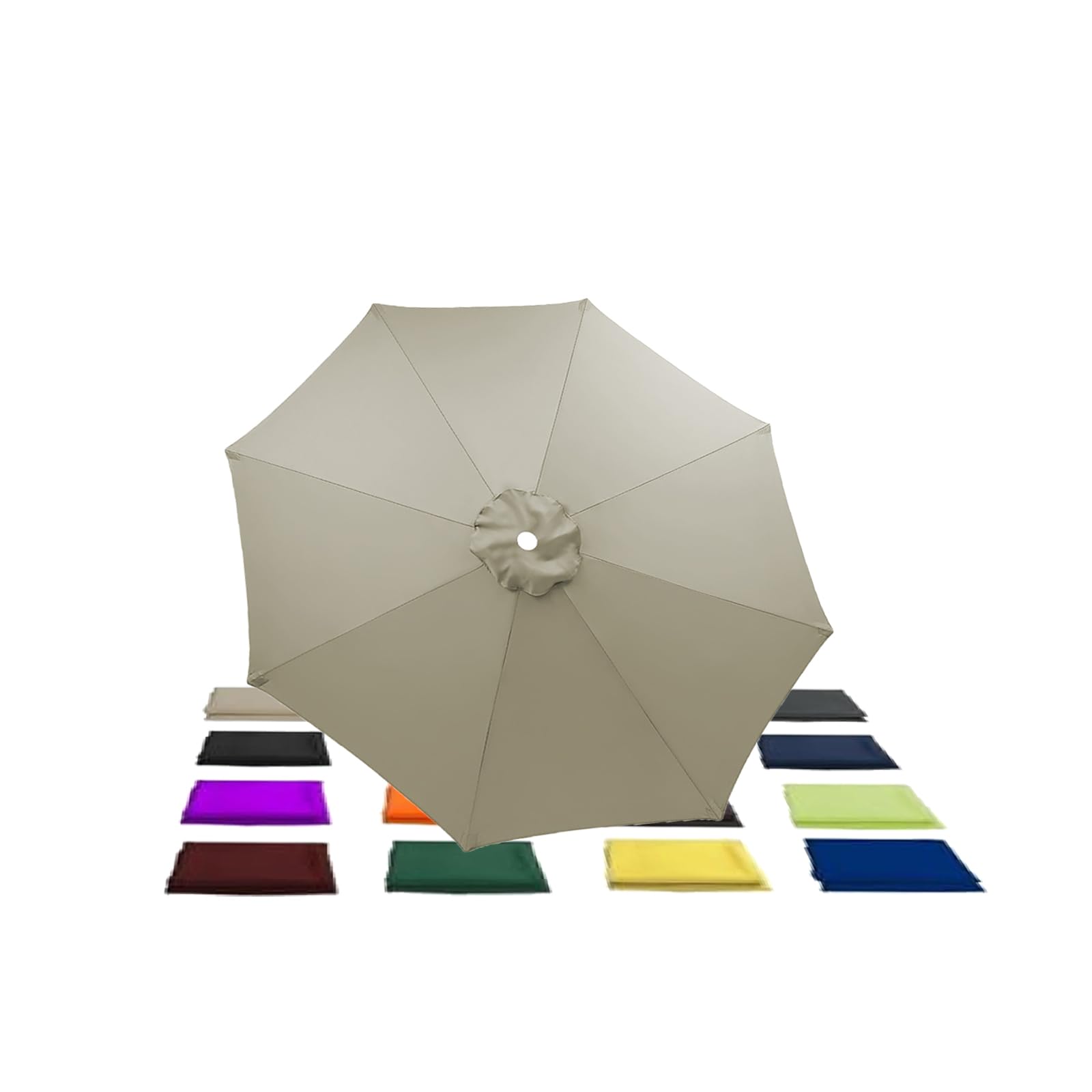 Kdhkdfn Light Gray Replacement Parasol Canopy 8 Arms 4.0M 2.7M 3.5M 3.0M 2M For Round Patio Umbrella Cover(Size:8ribs 350Cm/11.5Ft,Color:light Gray)