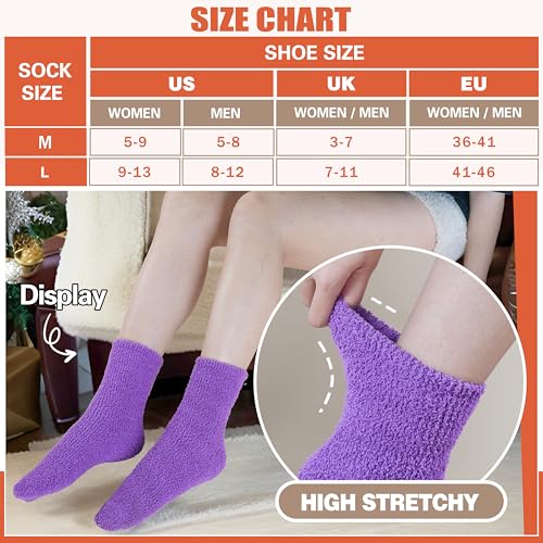 Image of Fuzzy Socks Fluffy Thick Warm Winter Soft Cozy Plush Sleep Home Fleece Cabin Soft House Socks for Women Men
