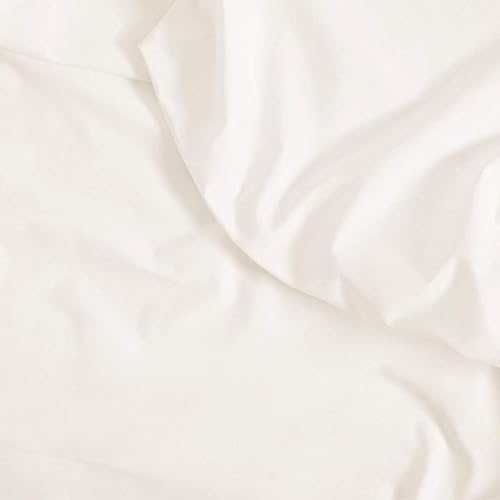Miniatura 4 de ARlinen Juego de sábanas de algodón de fibra extra larga color marfil sólido de 400 hilos, juego de sábanas tamaño individual, se adapta a colchones