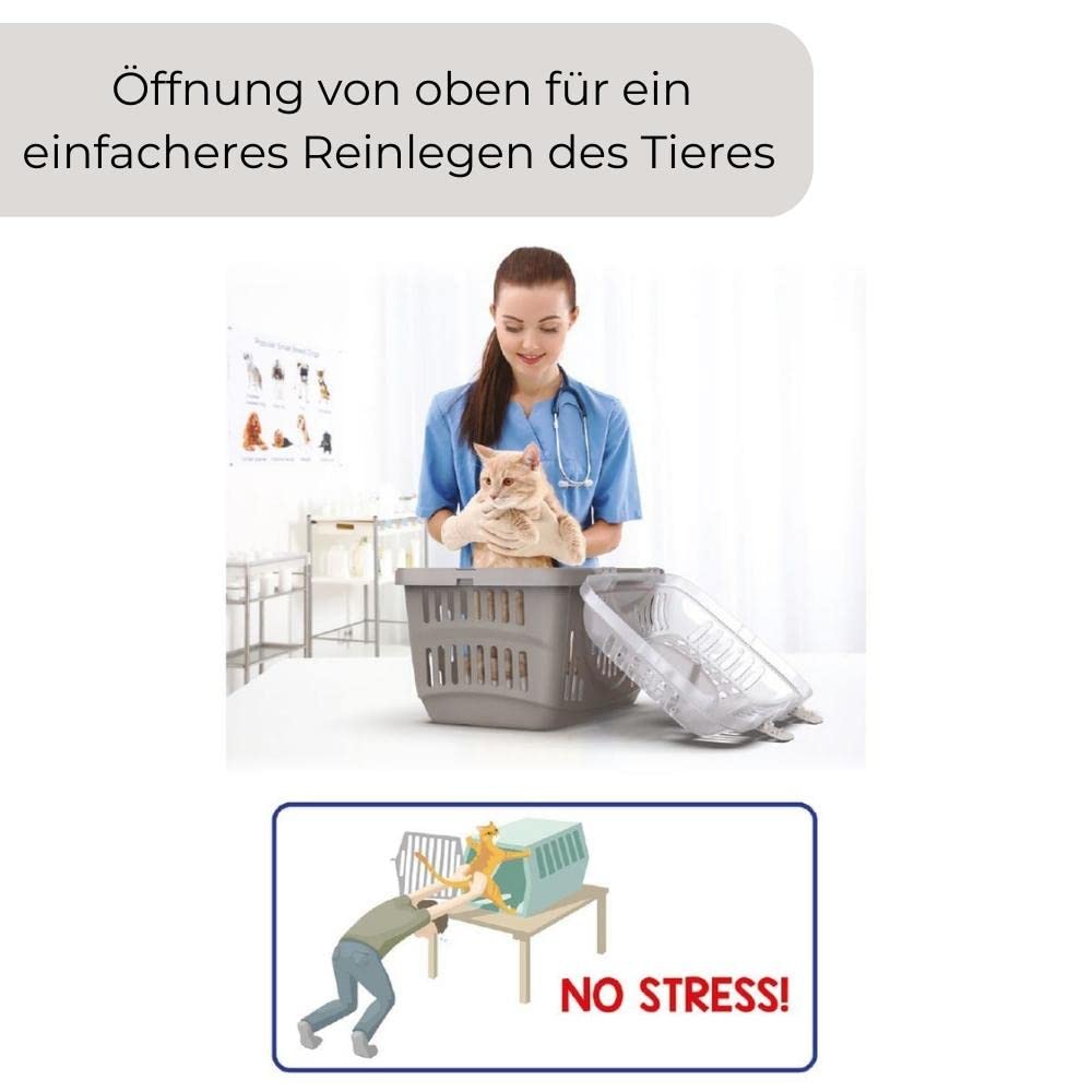 Transportbox Katze Oben Öffnen Stressfrei Dachöffnung Katzentransportbox Hunde Katzen Tiertransportbox Transport Box Katzenbox Transportbox Kaninchen