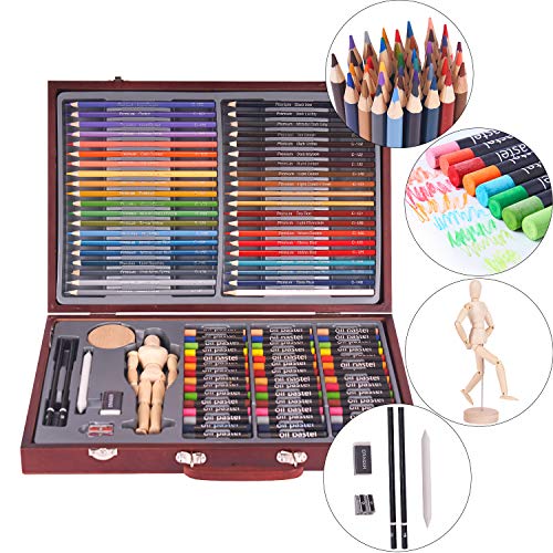 image for COOL BANK 93 Piece Deluxe Art Creativity Set with 2 x 50 Page Drawing 