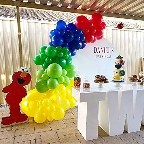 Since Guirnalda de globos de Aven de color verde y azul, 111 piezas, accesorios de arco de globos amarillos, globos rojos para boda, baby shower,