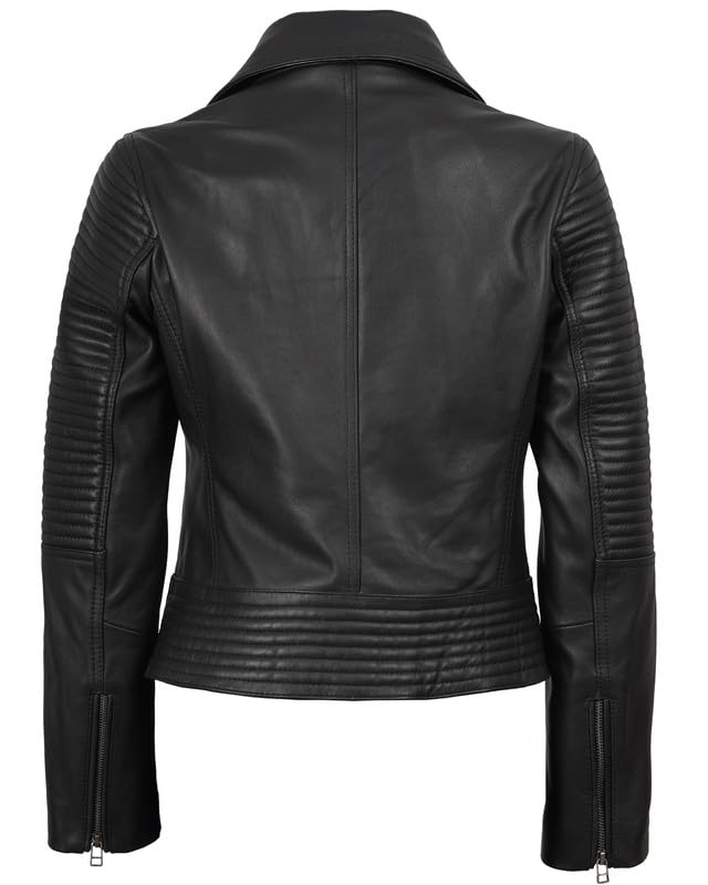 Image of Blingsoul Womens Real Leather Jacket - Asymmetrical Leather Jackets for Women