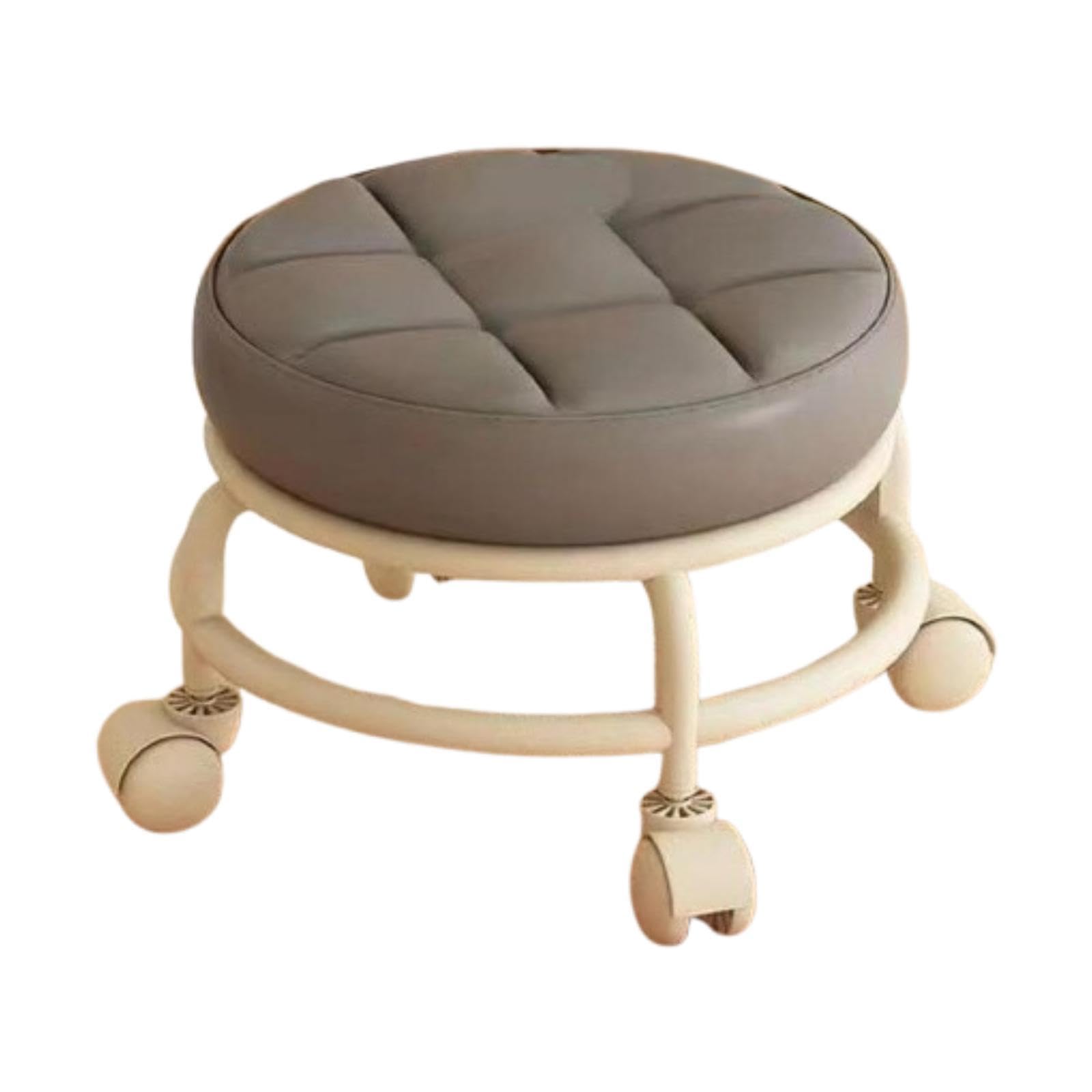 UJEAVETTE Low Rolling Stool Round Low Height Low Roller Seat for Office Porch Playroom Grey-image-36