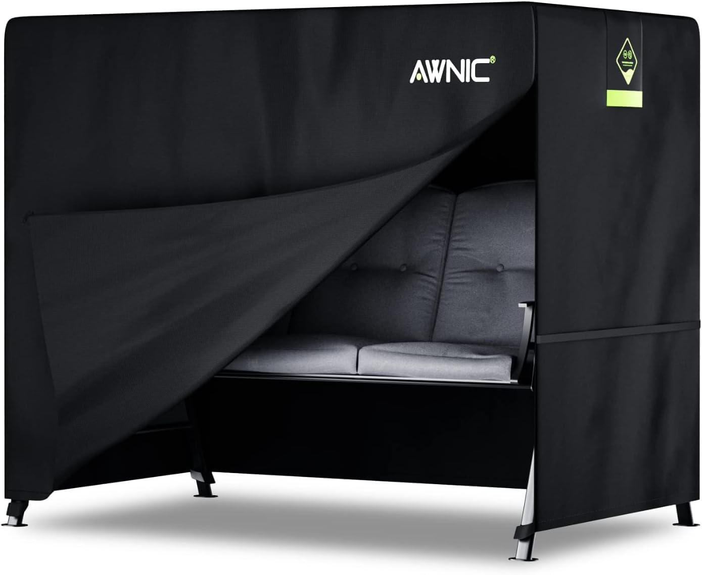 Awnic Housse de protection pour balancelle 2 places - Imperméable - Résistant aux intempéries - Avec cordon de serrage - 420D - 175 x 125 x 160 cm
