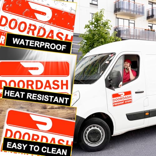 Image of Doordash Magnetic Sign for Car, Food Delivery Car Magnets, Reflective Delivery Driver Sign Magnet for Vehicles, Heavy duty, Truck (Red 3 Pack)