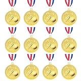 SOKOSEY 12 Packs Soccer Medals, 2 Inches Metal Gold Award Medals for Sports Soccer Games and Prizes Awards Party Favors