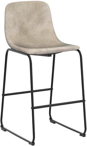 Miniatura 5 de Rfiver 30 Inch Bar Height Stools Set of 2, Modern Leathaire Counter Stools with Back, Armless Bar Chairs with Metal Legs and Footrest for Home