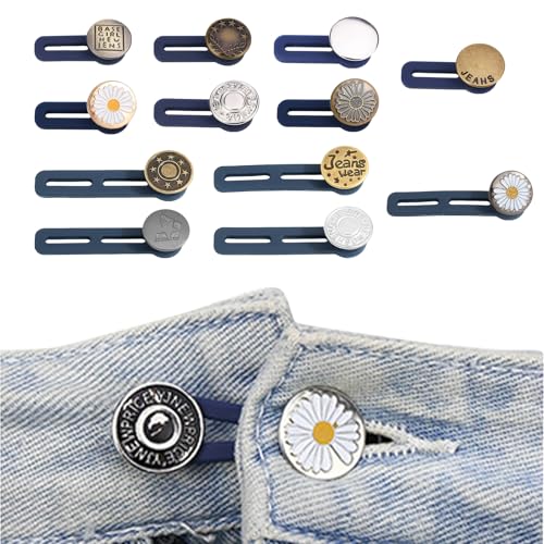 12 unidades de botones de extensión de cintura para pantalones, botones de metal para pantalones vaqueros y pantalones de extensión, botones de camisa de maternidad, botones de metal