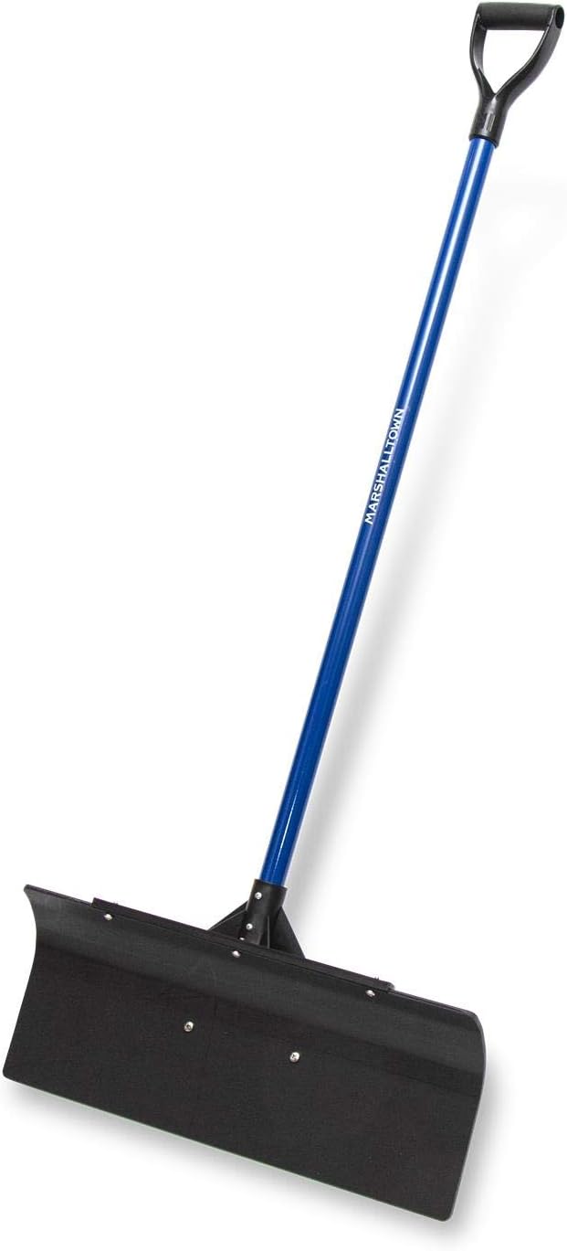 Marshalltown Polar Pusher 24 Inch Snow Pusher Shovel, Lightweight Non-Stick UHMW Blade Makes Plowing Snow Easy, Made in The USA, SNOWP24