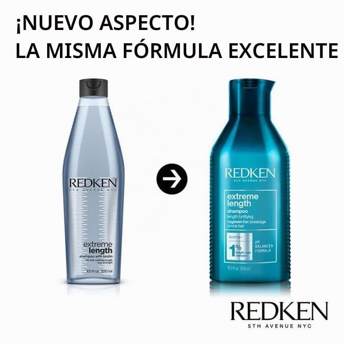Redken Champú y acondicionador Extreme Length 300ml Duo