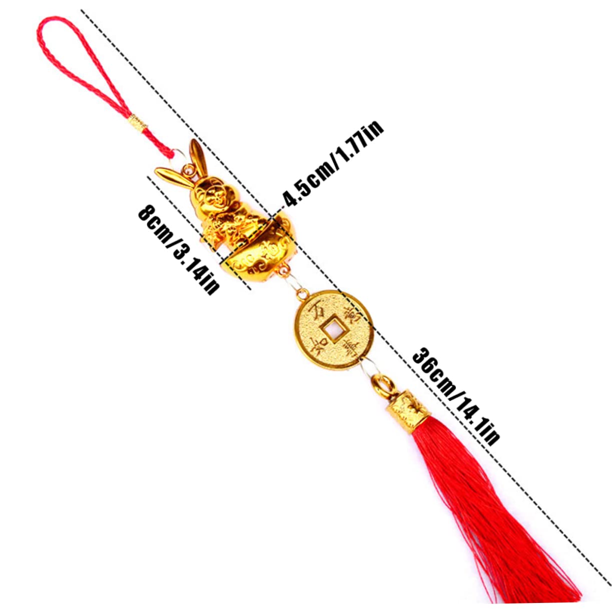 18 STK Häschen-anhänger Chinesische Neujahrsquaste Feng-Shui-Ornament Sternzeichen-Kaninchen-hängeornamente Chinesische Glücksquaste Bonsai Hängender Hase Bonsai-anhänger Polyester TOPBATHY