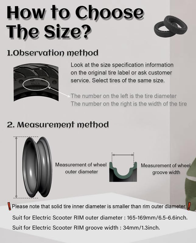 Miniatura 7 de GLDYTIMES 8.5 pulgadas 8.5x2.0 5075-6.1 neumático sólido apto para Gotrax Gxl V2 XR Apex XL Hiboy S2 Xiaomi M365 Pro HYPER GOGO AOVOPRO ES80 Scooter