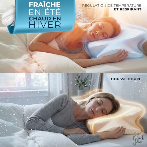 Coussin De Voyage Avion : Glückstoff® Oreiller Memory Foam [pour Toutes Les Positions DE Sommei... – Image 5