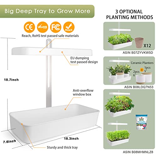 GrowLED Indoor Herb Garden, Herb Garden, 20W Grow Light