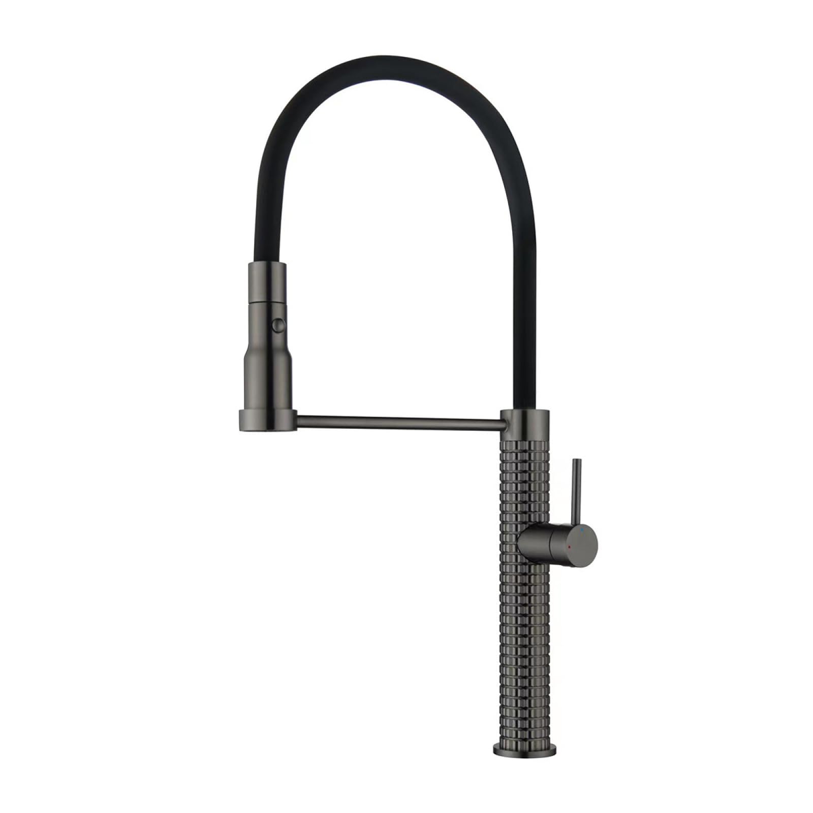 Fanjubei Bullet Ash Kitchen Copper Silicone Pipe, Hot And Cold Sink Faucet, Gun Ash